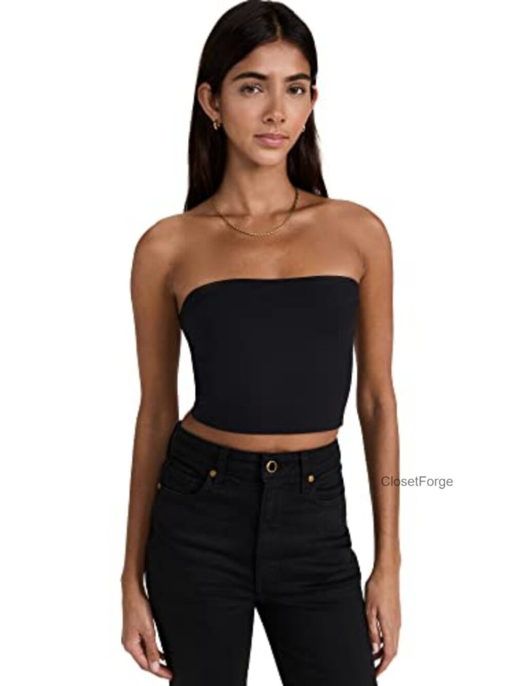 Susana Monaco Lightweight Luxe Jersey Fitted Crop Tube Top Strapless
